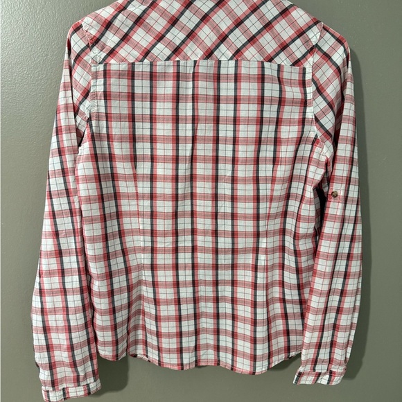 Plaid Button-Up Shirt - Red and White - Picture 2 of 6